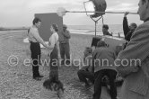 Gérard Philipe as Modigliani and Anouk Aimée as Jeanne Hebuterne in "Montparnasse 19". A film by Jacques Becker. A scene being filmed on the beach. Cagnes-sur-Mer 1957. - Photo by Edward Quinn