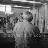 Pablo Picasso at the summer ceramic exhibition. "Japon. Céramique contemporaine" at the Nérolium. Vallauris 21.7.1951. - Photo by Edward Quinn