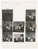 Contact prints of the photos of the drawing lesson given by Pablo Picasso to his children Claude Picasso and Paloma Picasso. "La Galloise", Vallauris 16.4.1953. Collage by Edward Quinn. - Photo by Edward Quinn