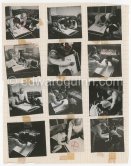 Contact prints of the photos of the drawing lesson given by Pablo Picasso to his children Claude Picasso and Paloma Picasso. "La Galloise", Vallauris 16.4.1953. Collage by Edward Quinn. - Photo by Edward Quinn