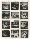 Contact prints of the photos of the drawing lesson given by Pablo Picasso to his children Claude Picasso and Paloma Picasso. "La Galloise", Vallauris 16.4.1953. Collage by Edward Quinn. - Photo by Edward Quinn