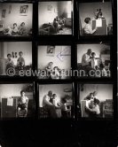 Contact prints: Paloma Picasso and Claude Picasso at La Galloise, collage by Edward Quinn. Vallauris 1953. - Photo by Edward Quinn