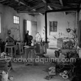 Paulo Picasso and Pablo Picasso. Le Fournas, Vallauris 1953. - Photo by Edward Quinn