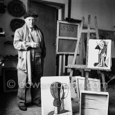 Pablo Picasso at Studio Le Fournas, Vallauris 1953. - Photo by Edward Quinn