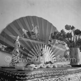 A ceramic figurine of a catalan woman on a shelf in Pablo Picasso’s house La Galloise, Vallauris 16.4.1953. (see also photo of a catalan woman like Pic530202) - Photo by Edward Quinn