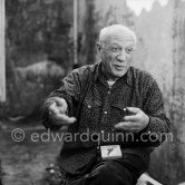 Pablo Picasso at Studio Le Fournas. Vallauris 1953. - Photo by Edward Quinn