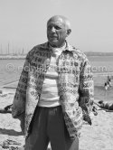 Pablo Picasso at the beach. Cap d’Antibes 1954. - Photo by Edward Quinn