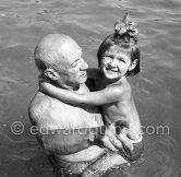 Pablo Picasso and Paloma Picasso. Golfe-Juan1954. - Photo by Edward Quinn