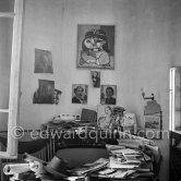 Several portraits, including Henri Rousseau and Paloma Picasso in the studio at La Galloise. Vallauris 1954. - Photo by Edward Quinn