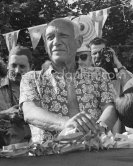 Pablo Picasso. First Corrida of Vallauris, in honor of Pablo Picasso. 1954. - Photo by Edward Quinn