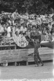 Local Corrida in honor of Pablo Picasso. French lady bullfighter Pierrette Le Bourdiec, "La Princesa de París" greeted by Pablo Picasso. Also on the grandstand Claude Picasso, Françoise, Paul Derigon, Hélène Parmelin, Edouard Pignon. Vallauris 1954. (Photos of Pierrette Le Bourdiec in the bull ring of this bullfight see "Miscellaneous") - Photo by Edward Quinn