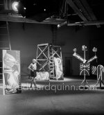 Pablo Picasso during filming of "Le mystère Picasso", Nice, Studios de la Victorine 1955. - Photo by Edward Quinn