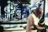 Pablo Picasso during the making of "La plage à la Garoupe I" for the film "Le mystère Picasso". Nice, Studios de la Victorine, 1955. - Photo by Edward Quinn