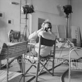 Henri-Georges Clouzot. Shooting break. The making "Le mystère Picasso". Nice, Studios de la Victorine, 1955. - Photo by Edward Quinn