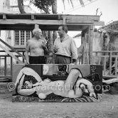 Pablo Picasso during filming of "Le mystère Picasso". Nice, Studios de la Victorine, 1955. - Photo by Edward Quinn