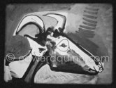 Development of goat painting. "Le mystère Picasso", Nice, Studios de la Victorine 1955. - Photo by Edward Quinn