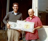 Picasso and Hjalmar Boyesen. He collaborated with Picasso during 1956-1958, and executed some mosaics for him. La Californie 1956. - Photo by Edward Quinn