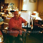 Pablo Picasso at La Californie, Cannes 1956. - Photo by Edward Quinn
