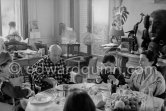 Picasso, Jacqueline and Claude at Christmas. La Californie, Cannes 1956. - Photo by Edward Quinn