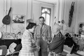 Pablo Picasso with Pierre-André and Lucie Weill. La Californie, Cannes 1957. - Photo by Edward Quinn