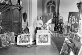 Pablo Picasso with "Femme dans l'atelier". La Californie, Cannes 21.11.1957. - Photo by Edward Quinn