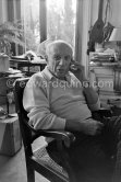 Pablo Picasso at his Villa La Californie, Cannes 1957. - Photo by Edward Quinn