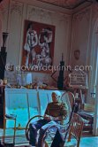 Pablo Picasso on the occasion of the visit of Clive Bell. La Californie, Cannes 1958. - Photo by Edward Quinn