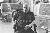 Pablo Picasso at La Californie, Cannes 1959. - Photo by Edward Quinn