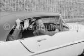 Pablo Picasso Lincoln Premier Convertible 1957. Jacqueline, Catherine Hutin, Renato Guttuso, Francine Weisweiller, during filming of "Le Testament d’Orphée". Saint-Jean-Cap-Ferrat 1959. - Photo by Edward Quinn