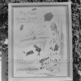 Affiche Exhibition "Pablo Picasso. Oeuvre gravé. Galerie des Ponchettes, Nice, Jan-Mar 1960.", dedicated to Edward Quinn. See also Pic600366 - Pic600367 - Photo by Edward Quinn