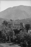 Château de Vauvenargues, where Pablo Picasso lived from 1959-62, in the foothills of Mont Sainte-Victoire, near Aix-en-Provence. A great square building dating from the sixteenth and eighteenth centuries, against a Provençal backdrop. Vauvenargues 1960. - Photo by Edward Quinn