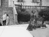 Pablo Picasso and his nephew, the painter Javier Vilató. Pablo Picasso's Lincoln Premier Convertible 1957. In front of Château de Vauvenargues 1960 - Photo by Edward Quinn
