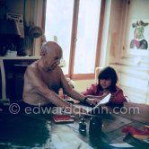 Pablo Picasso and Paloma Picasso. La Californie, Cannes 1960. - Photo by Edward Quinn