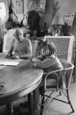 Paloma Picasso and her father Pablo Picasso. La Californie, Cannes 1960. - Photo by Edward Quinn