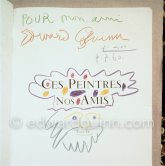"Tête d'homme barbu" on frontispice of Ces Peintres nos Amis, Tome II. Duclaud Gilberte & Pablo Picasso (illustrator). Signed and dedicated: "Pour mon ami Edward Quinn, 7.7.60. - Photo by Edward Quinn