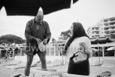 Pablo Picasso and Jacqueline at the beach. Golfe-Juan 1961. - Photo by Edward Quinn
