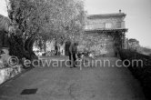 Guardian Antoine Pellegrino with Afghan Kaboul and another dog. Mas Notre-Dame-de-Vie, Mougins 1962. - Photo by Edward Quinn