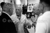 From left Jacques Prévert, Pablo Picasso, Brassaï. Opening of exhibition "Images de Jacques Prévert", Château Grimaldi, Antibes, 6.8.1963. - Photo by Edward Quinn