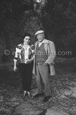 Pablo Picasso and Jacqueline in the gardens of Mas Notre-Dame-de-Vie. First photos after surgery at British-American Hospital in Paris. Mougins 1965. - Photo by Edward Quinn