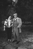 Pablo Picasso and Jacqueline in the gardens of Mas Notre-Dame-de-Vie. First photos after surgery at British-American Hospital in Paris. Mougins 1965. - Photo by Edward Quinn