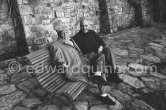 Pablo Picasso and Dr. Jacques Hepp, the surgeon who operated on him, in the gardens of Mas Notre-Dame-de-Vie. First photos after surgery at British-American Hospital in Paris. Mougins 1965. - Photo by Edward Quinn
