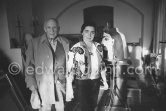 Pablo Picasso and Jacqueline. First photos after surgery at British-American Hospital in Paris. Mas Notre-Dame-de-Vie, Mougins 1965. - Photo by Edward Quinn