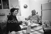 Birthday dinner for Jacqueline (24.2.66). Mas Notre-Dame-de-Vie, Mougins 1966. - Photo by Edward Quinn