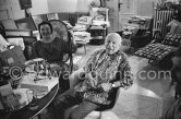 Pablo Picasso and Jacqueline. Mas Notre-Dame-de-Vie, Mougins 1967. - Photo by Edward Quinn