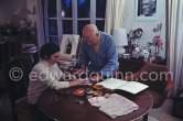 Pablo Picasso and Jacqueline. Mas Notre-Dame-de-Vie, Mougins. 1969. - Photo by Edward Quinn