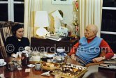 Jacqueline and Pablo Picasso. Mas Notre-Dame-de-Vie, Mougins 1970. - Photo by Edward Quinn