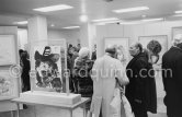 Exhibition "Pablo Picasso: 172 dessins en noir et blanc et en couleurs. 21.11.71-18.8.72" Galerie Louise Leiris, Paris 1.12.1972 - 13.1.1973. - Photo by Edward Quinn