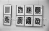 Exhibition "Pablo Picasso: 172 dessins en noir et blanc et en couleurs. 21.11.71-18.8.72" Galerie Louise Leiris, Paris 1.12.1972 - 13.1.1973. - Photo by Edward Quinn
