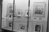 Exhibition "Pablo Picasso: 172 dessins en noir et blanc et en couleurs. 21.11.71-18.8.72" Galerie Louise Leiris, Paris 1.12.1972 - 13.1.1973. - Photo by Edward Quinn