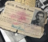 Press identity document Edward Quinn 1954. - Photo by Edward Quinn